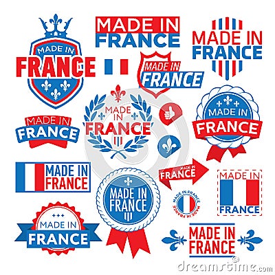 The label made â€‹â€‹in France Vector Illustration